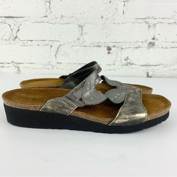 NAOT Kimberly Wedge Metallic Distressed Sandals EU42/L11 - Picture 7 of 11